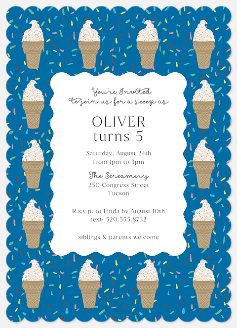 Ice Cream Sprinkles Kids' Birthday Invitations