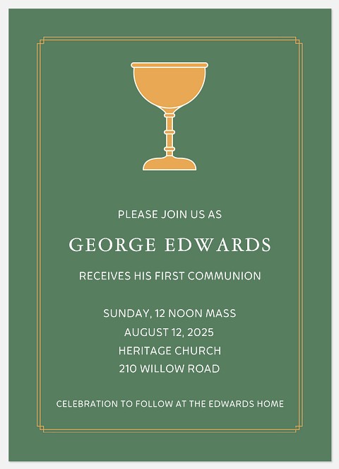 Communion Cup First Communion Invitations
