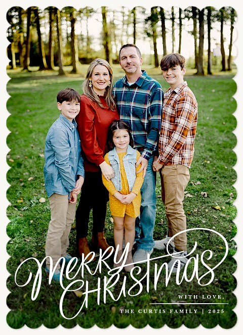 Jovial Script Personalized Holiday Cards