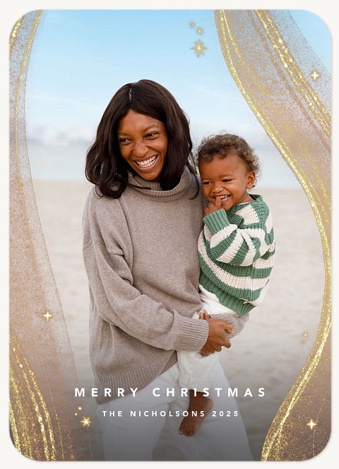 Glitter Swirl Personalized Holiday Cards