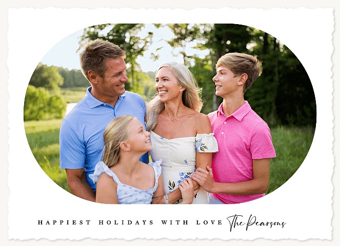 Oval Photo Personalized Holiday Cards