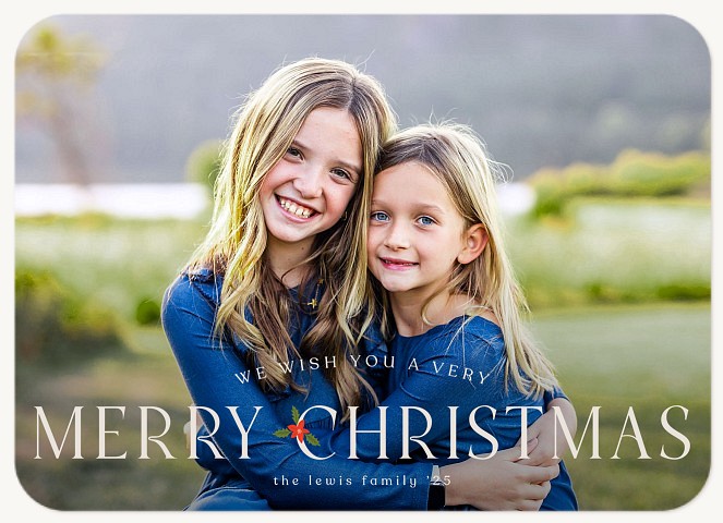 Poinsettia Christmas Personalized Holiday Cards