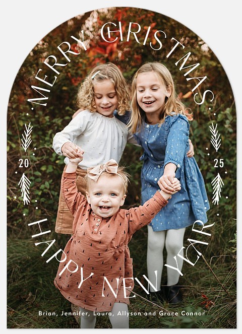 Oval Frame Holiday Photo Cards
