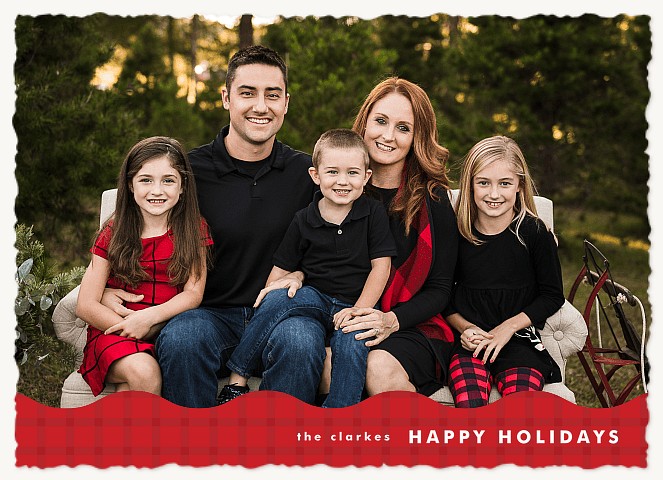 Plaid Curve Personalized Holiday Cards