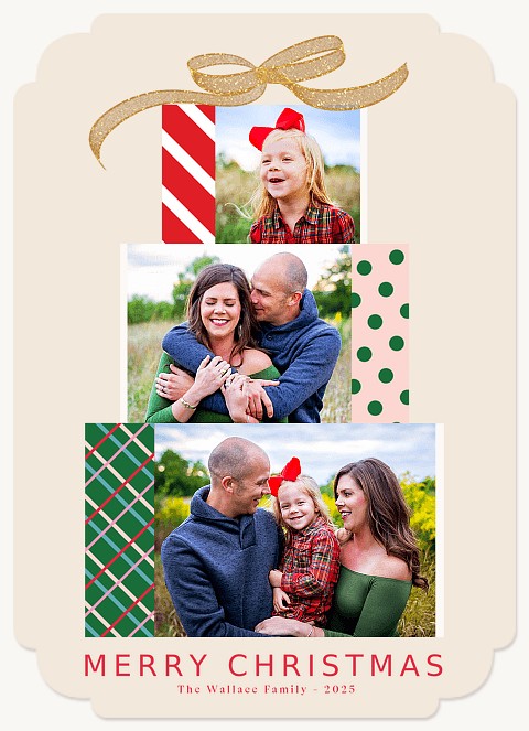 Stacked Gifts Personalized Holiday Cards