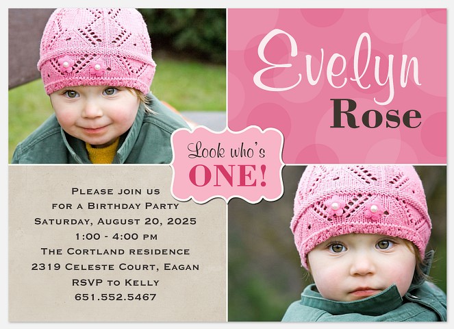 Sweet Colorful One First Birthday Invitations