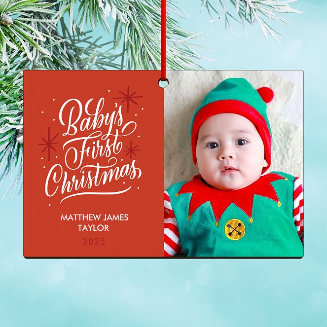 Retro First Custom Ornaments