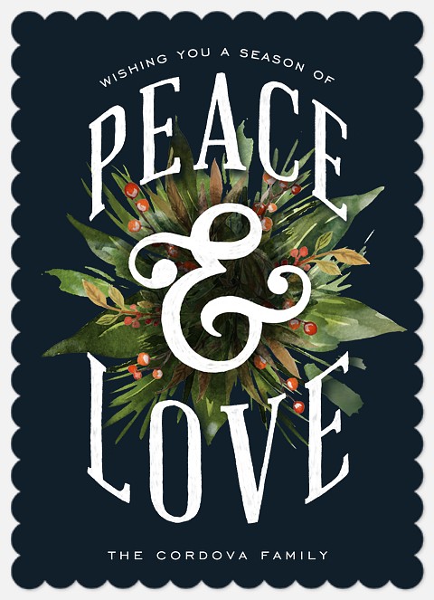 Peace Garland Holiday Photo Cards