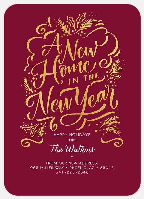 New Home, New Year Holiday Photo Cards