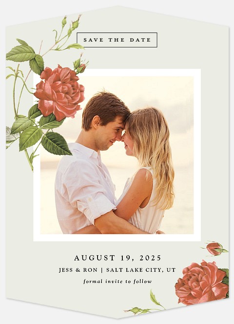 Vintage Floret Save the Date Photo Cards