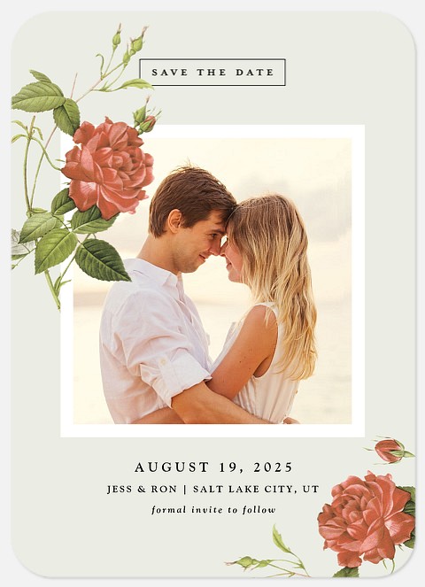 Vintage Floret Save the Date Photo Cards
