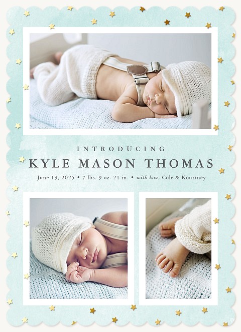 Stellar Introduction Boy Baby Announcements