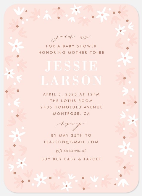 Retro Flora Baby Shower Invitations