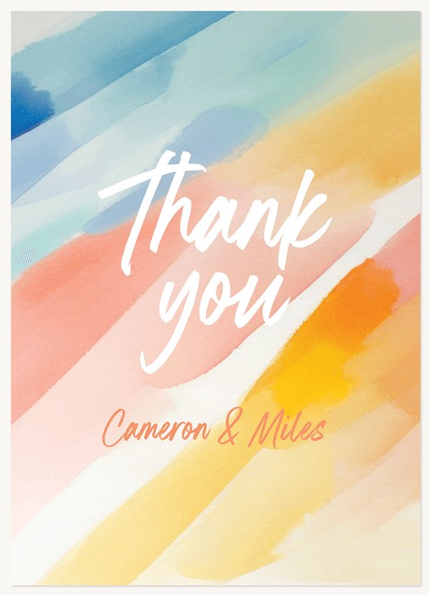Bright Watercolor Thank You Cards 
