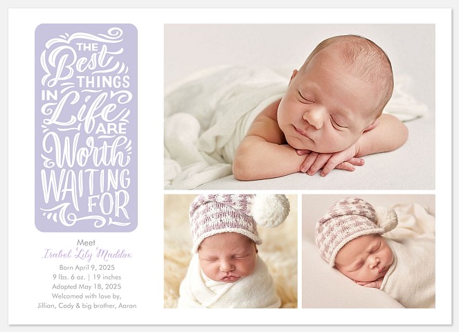 Best Things Baby Birth Announcements