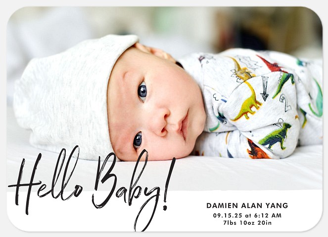 Handwritten Hello Baby Birth Announcements