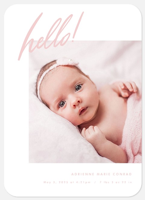 Modern Hello Baby Birth Announcements