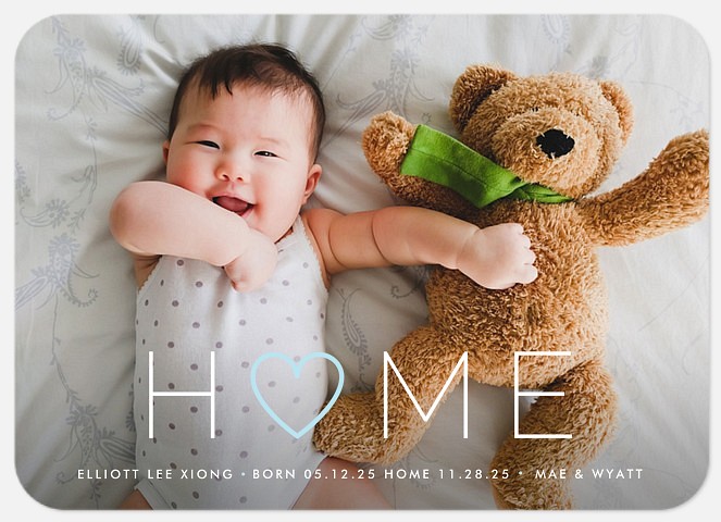 Heart in Home Baby Birth Announcements