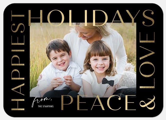 Typographic Frame Holiday Photo Cards