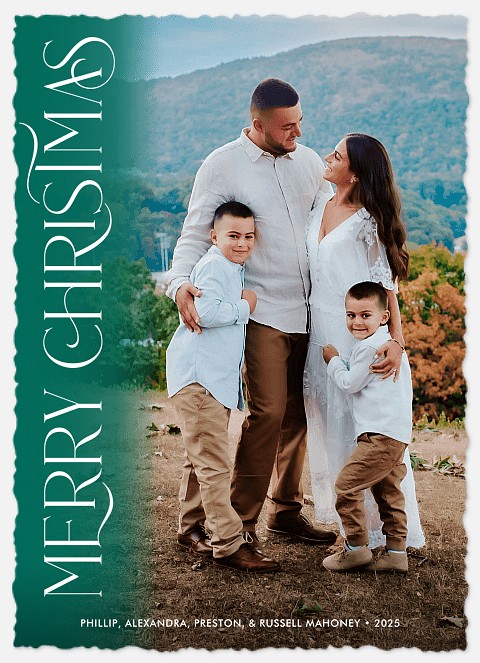 Vertical Wishes Holiday Photo Cards