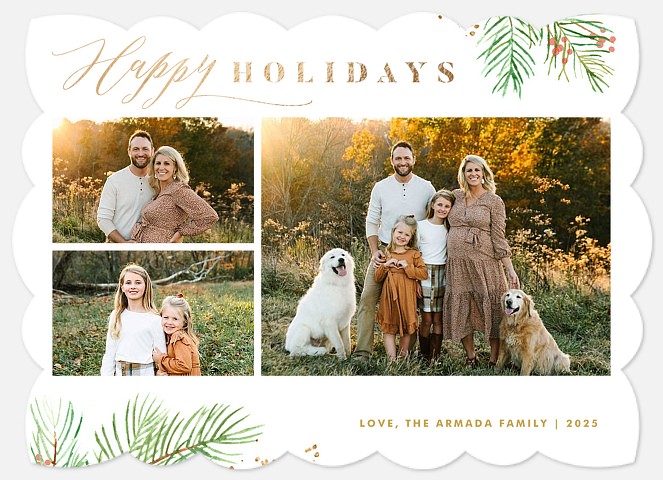 Wispy Pine Holiday Photo Cards