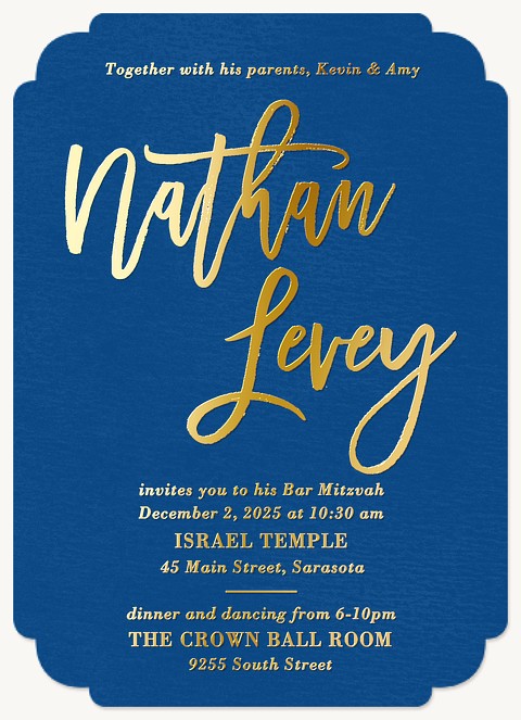 Handwritten Fete Bar Mitzvah Invitations