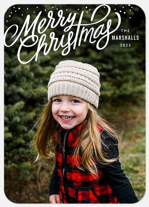 Snowfall Script Holiday Photo Cards