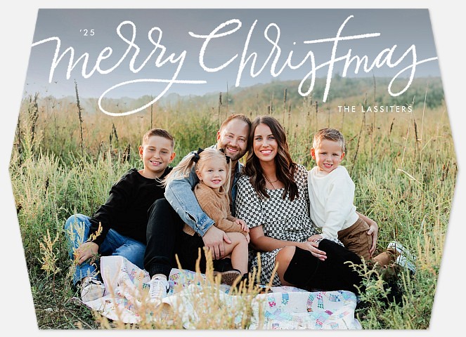 Scripted Chalk Holiday Photo Cards
