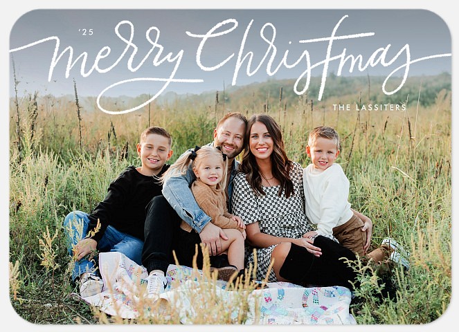 Scripted Chalk Holiday Photo Cards