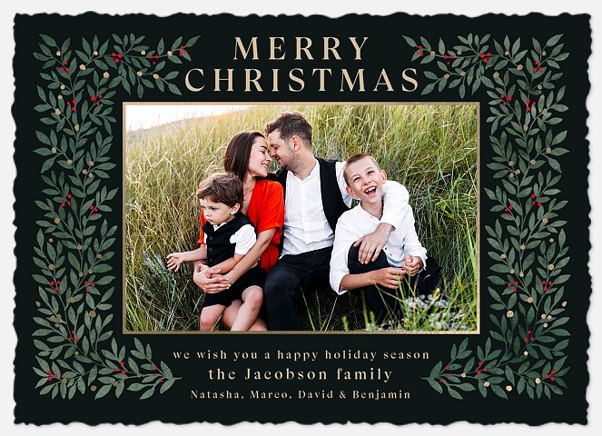 Verdant Greetings Holiday Photo Cards