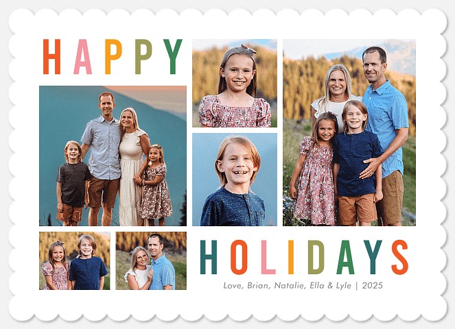Colorful Collage Holiday Photo Cards