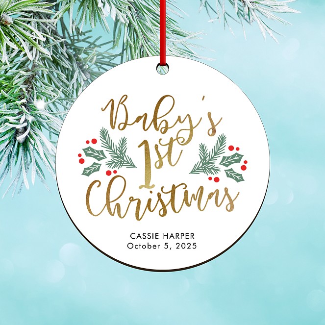 Golden 1st Custom Ornaments