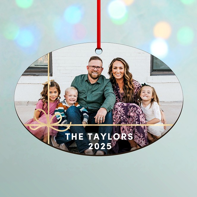 Gold Ribbon Custom Ornaments