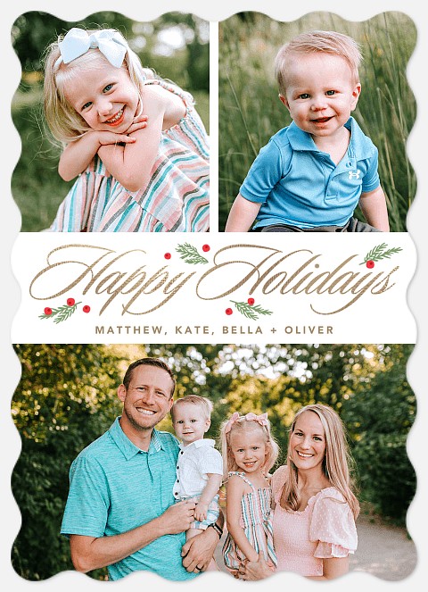 Berry Simple Holiday Photo Cards