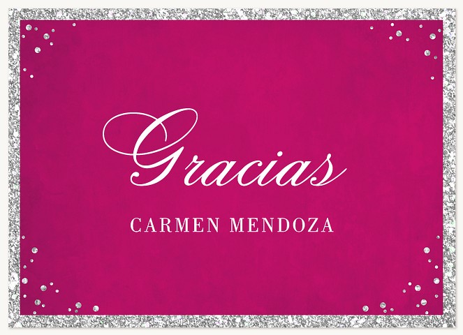 Vibrant Celebration Quinceañera Thank You Cards