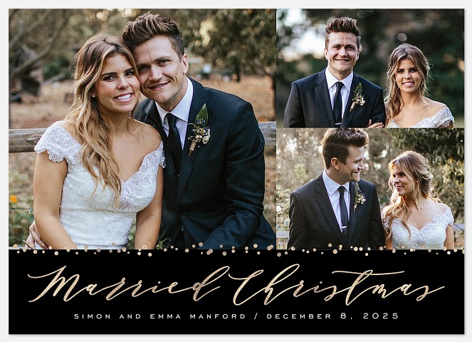 Golden Night Holiday Photo Cards