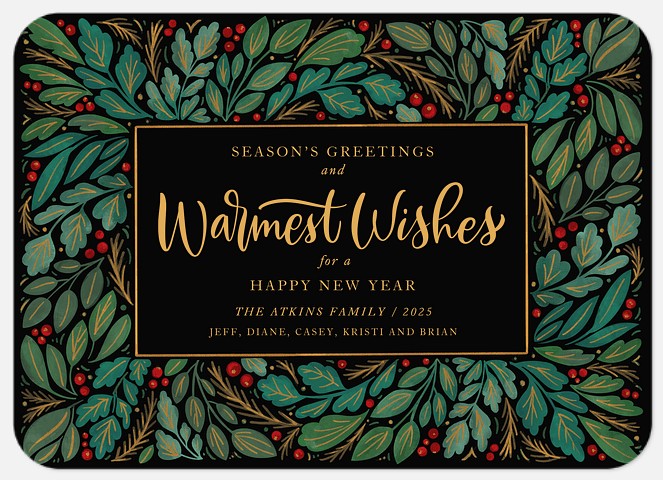 Botanical Frame Holiday Photo Cards