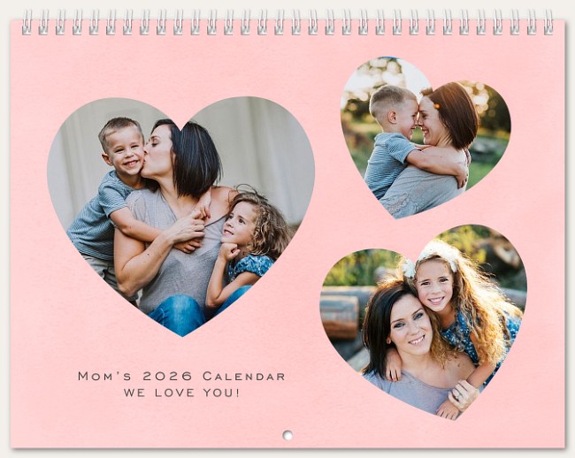 Three of Hearts Calendar Personalized Photo Calendars