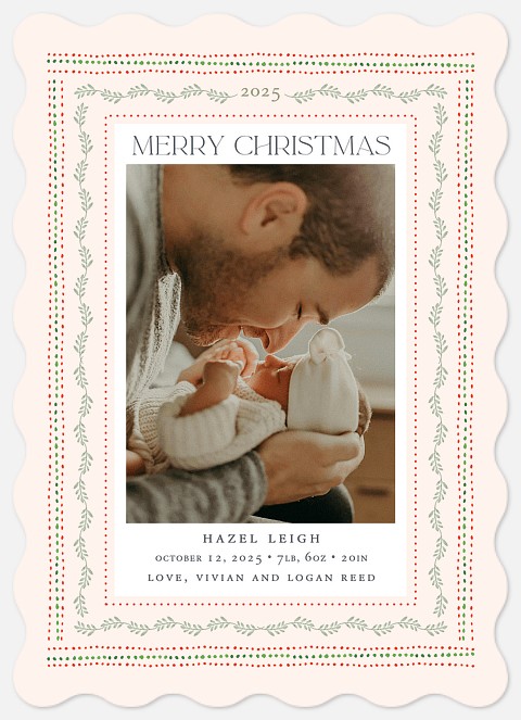 Whimsical Borders Holiday Photo Cards