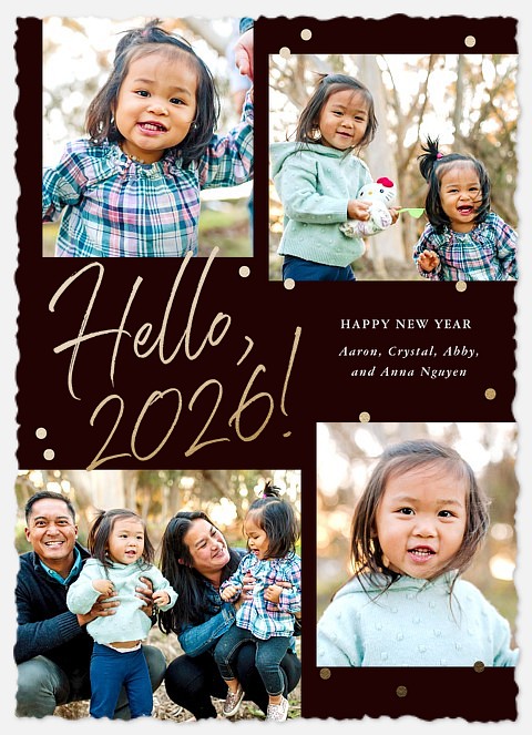 Hello, New Year Holiday Photo Cards