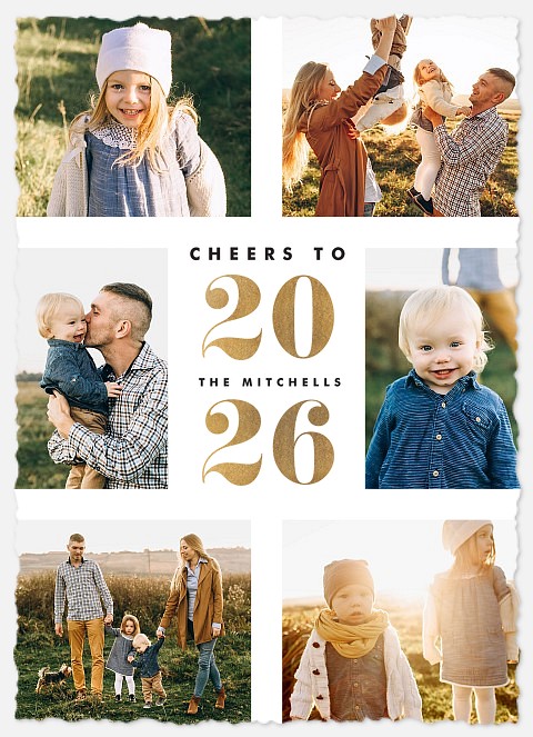 Golden Cheer Holiday Photo Cards