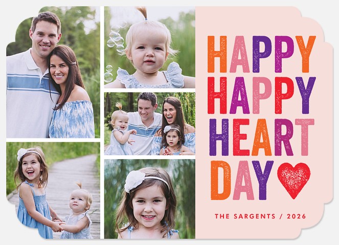 Happy Heart Valentine Photo Cards