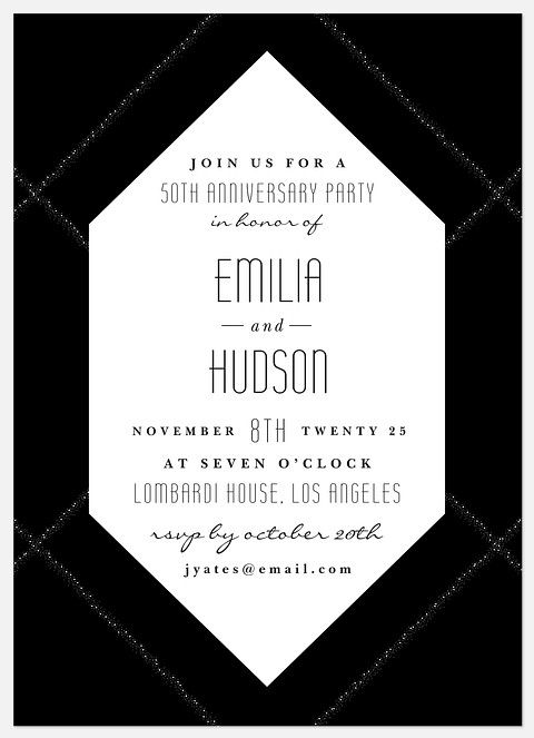Luxe Gemstone Anniversary Invitations