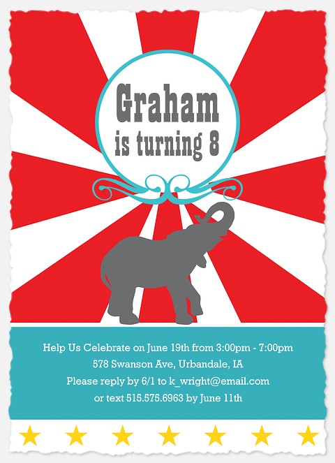 Circus Celebration Kids' Birthday Invitations