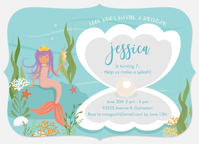 Seashell Surprise Kids' Birthday Invitations