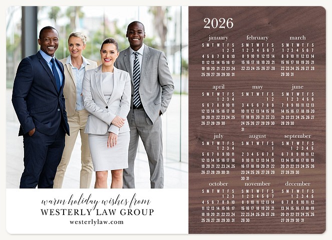 Cedar Calendar Lawyer Christmas Cards