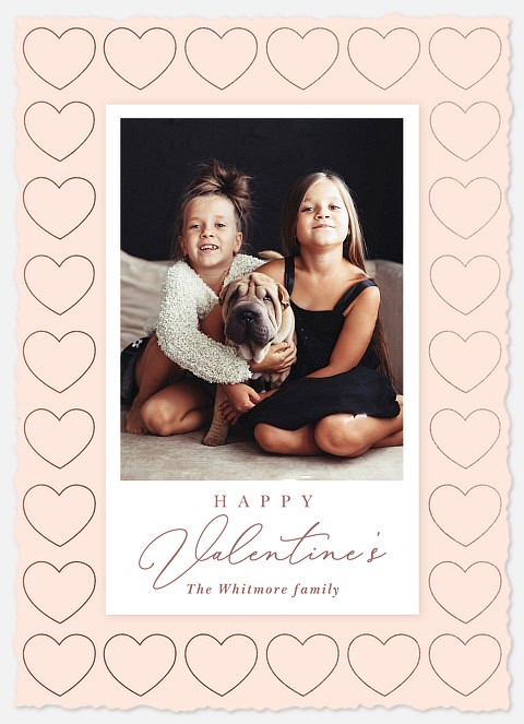 Modern Blush Valentine Photo Cards