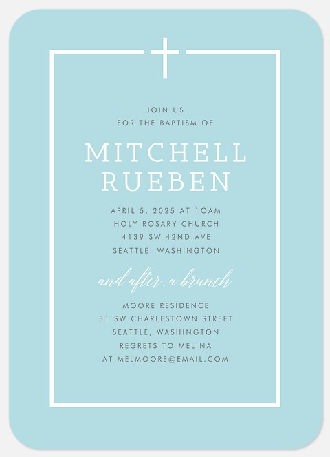 Simply Blessed Baptism Christening Invitations