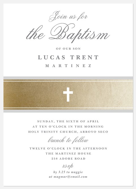 Formal Tradition Baptism Christening Invitations