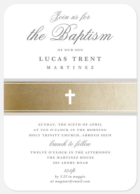 Formal Tradition Baptism Christening Invitations